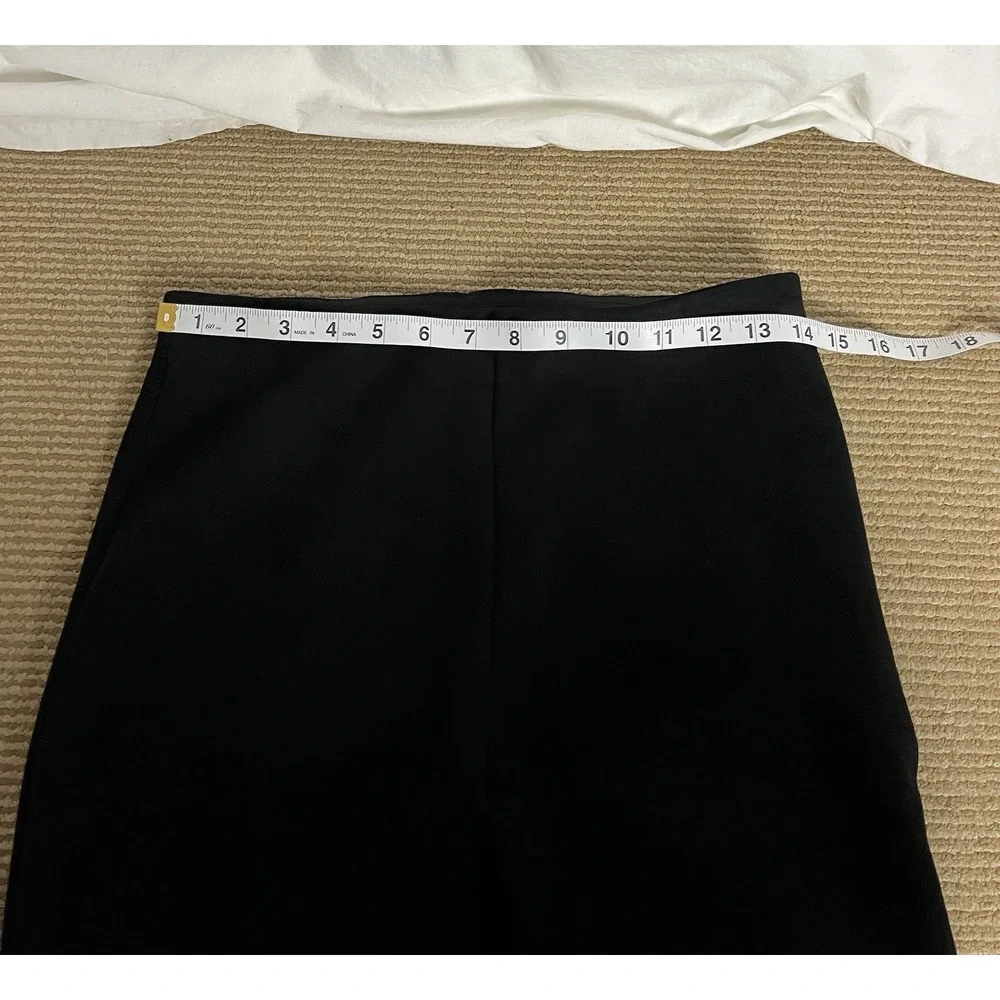 Banana Republic Size 8 Women Devon Pants High Rise Black Faux Suede Inseam 27" - Picture 7 of 14